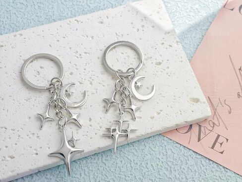 Gold Shiny Star Keychain Cute Celestial Charm Durable Metal Key Ring for Keys Bags Aesthetic Gift Car Party Decor in Saudi Arabia
