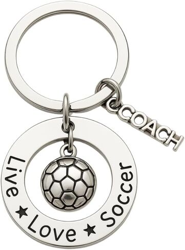 مجموعة Keychain Collection Collection- هدايا مدرب- مجوهرات كرة القدم ، Live Love Soccer Gift للرجال والنساء in Saudi Arabia