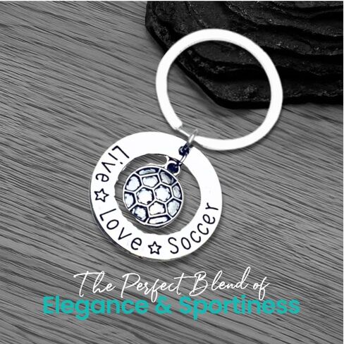 مجموعة Keychain Collection Collection- هدايا مدرب- مجوهرات كرة القدم ، Live Love Soccer Gift للرجال والنساء in Saudi Arabia