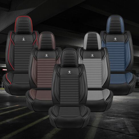 Seat Covers Full Set Custom Fit for Toyota Corolla 2017-2025, Standard Waterproof Car Seat Cover, Breathable and Comfortable Leather Cushion Cover, Auto Interior Accessories (Black Blue) in Saudi Arabia