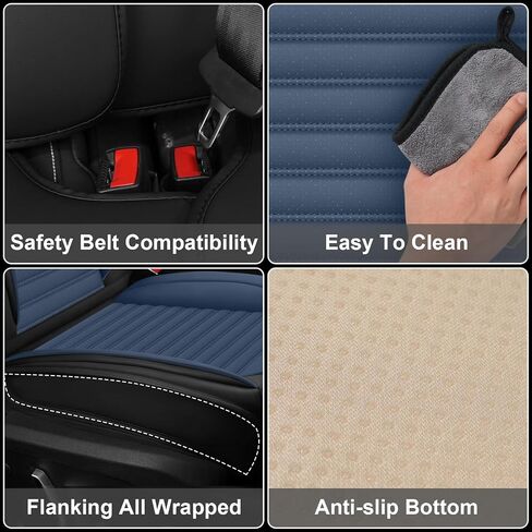 Seat Covers Full Set Custom Fit for Toyota Corolla 2017-2025, Standard Waterproof Car Seat Cover, Breathable and Comfortable Leather Cushion Cover, Auto Interior Accessories (Black Blue) in Saudi Arabia
