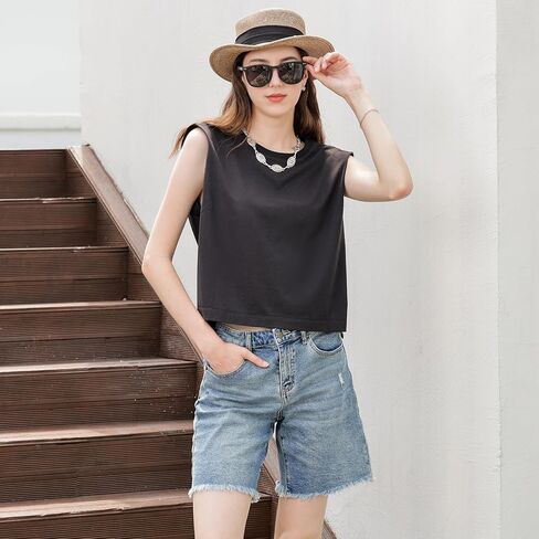 Womens Business Casual Spaghetti Strap Ribbed Tank Tops Silk Cotton Summer Spring Basic Sleveless Shirts Fitted Cami in Saudi Arabia