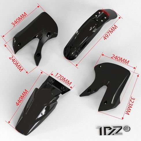 1PZ KX1-B01 Black Plastic Fender Fairing Kit set Replacement for kawasaki KLX 110 KX 65 DRZ110 Suzuki RM65 Suzuki DRZ110 DRZ 110 Dirt Pit Bike Motorcycle in Saudi Arabia