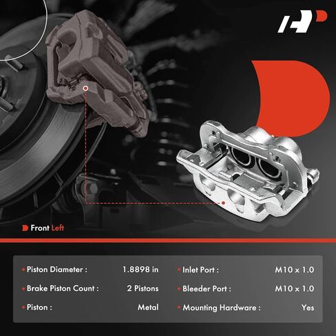 A -Premium Disc -Disc Pariper Assembly مع قوس متوافق مع نماذج KIA المختارة - Sedona 2015 2017 2017 2018 2019 2020 2021 ، V6 3.3L - جانب السائق الأيسر الأمامي in Saudi Arabia