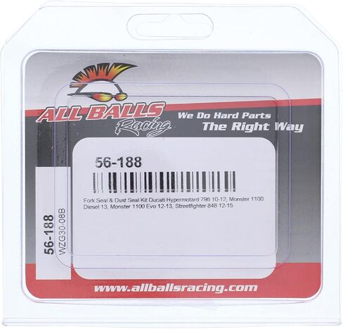 All Balls Racing 56-188 Fork and Dust Seal Kit Compatible with/Replacement For Ducati Hypermotard 796 2010-2012, Monster 1100 Evo 2012-2013, Monster 1100 Evo Diesel 2013, Streetfighter 848 2012-2015 in Saudi Arabia