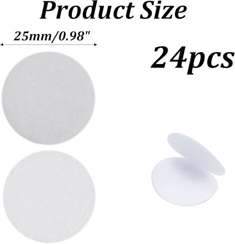 24 Pairs 1 Inch Hook and Loop Dots, Round Adhesive Double Sided Sticky Tape, Self Adhesive Nylon Hook and Loop Fasteners for Home Office DIY Tool Hanging, Black in Saudi Arabia