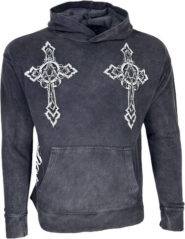Xtreme Couture بواسطة Affliction Usisex كبير الحجم المربع الحارس Hoodie Stone Ranger in Saudi Arabia