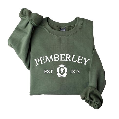 Pemberley Sweatshirt, Jane Austen Sweatshirt, Pride and Prejudice, Jane Austen Gifts, Bookish Gift Sweatshirt, Mr Darcy, Elizabeth Bennet (L, Navy) in Kuwait