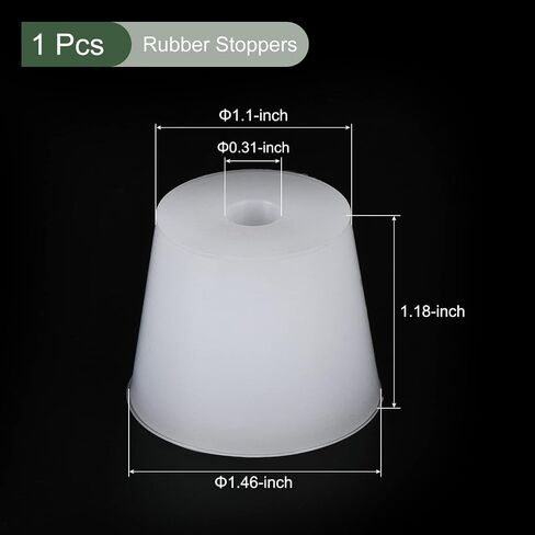 YOKIVE Silicone Rubber Stoppers with Hole, Tapered Plugs with High-Temperature Resistance | Protect Hole, Great for Lab Industry (White, 42mm to 52.7mm) in Saudi Arabia