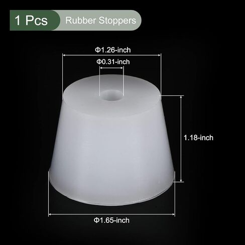 YOKIVE Silicone Rubber Stoppers with Hole, Tapered Plugs with High-Temperature Resistance | Protect Hole, Great for Lab Industry (White, 42mm to 52.7mm) in Saudi Arabia
