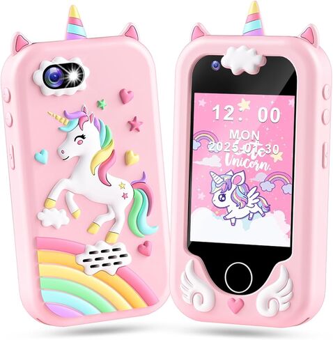 Lapare Kids Phone for Boys, Touchscreen Toy Phone with Dual Camera, Music & Games, Pretend Learning Toy Phone for Toddler with 32GB SD Card in Kuwait