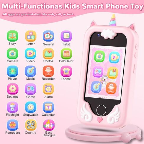 Lapare Kids Phone for Boys, Touchscreen Toy Phone with Dual Camera, Music & Games, Pretend Learning Toy Phone for Toddler with 32GB SD Card in Kuwait