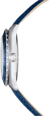 Swarovski Octea Moon Watch, Swiss Made, Moon, Leather Strap, Blue, Stainless Steel in Saudi Arabia