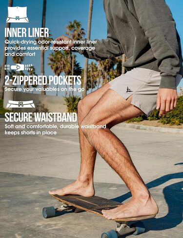 YOGA CROW Flow Men’s Lined Shorts 5" – 2-in-1 Hot Yoga, Running & Hybrid Swim Short in Kuwait