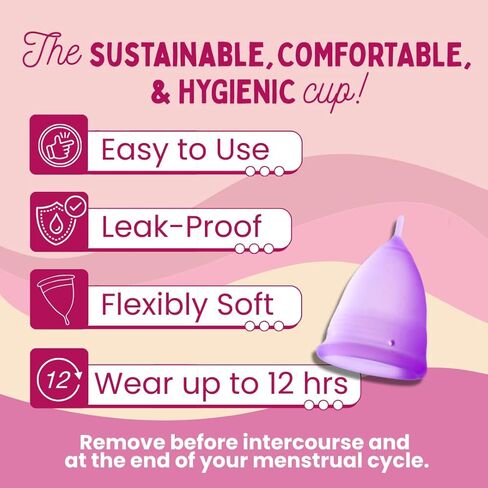 كأس الحيض من DUTCHESS - أكواب فترة الحيض من السيليكون الطبية الناعمة القابلة لإعادة الاستخدام - سهلة التنظيف وبديل للوسادة - أبيض، كبير in Kuwait