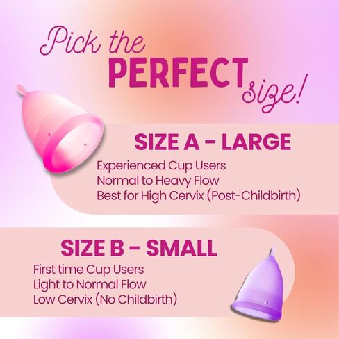 كأس الحيض من DUTCHESS - أكواب فترة الحيض من السيليكون الطبية الناعمة القابلة لإعادة الاستخدام - سهلة التنظيف وبديل للوسادة - أبيض، كبير in Kuwait