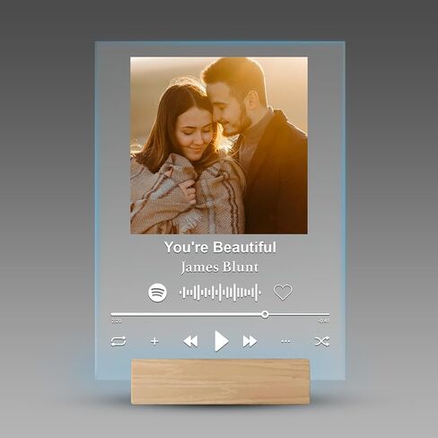 السفن في اليوم التالي - لوحة Spotify مخصصة مع صورة ورمز سبوتيفي - غلاف ألبوم موسيقى أكريليك مخصصة - إطار صورة قابل للتخصيص مع LED اختياري - هدية فريدة للأزواج in Kuwait