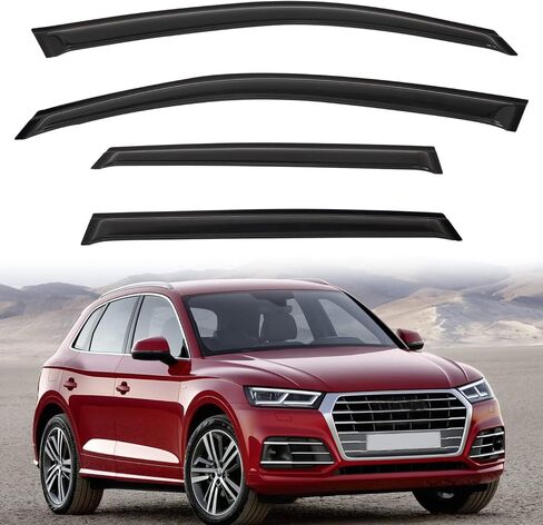 4pcs خارج القناة الدخان دخان حارس المطر متوافق مع 2009-2017 Audi Q5/sq5 8r الشريط على تنفيس النافذة إكسسوارات السيارة in Saudi Arabia