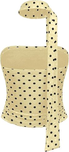 المرأة y2k polka dot mesh tube top top with وشاح أكمام in Kuwait