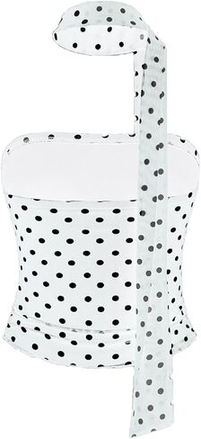 المرأة y2k polka dot mesh tube top top with وشاح أكمام in Kuwait