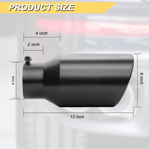 طرف عادم مدخل 4 بوصة ، 6 "مخرج 12" إجمالي أنبوب عادم من الفولاذ المقاوم للصدأ الطول ، الترباس ، حافة مدفوقة ، قطع زاوية نمي in Saudi Arabia