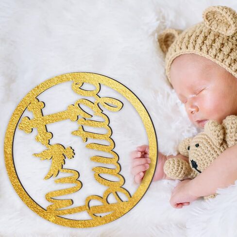 Bucherry Wooden Mi Bautizo Sign Baby Shower Supplies Wood Mi Bautizo Decorations Decorative Hanging Ornaments Wall Pediments for First Communion Party Gender Reveal Backdrop(Gold) in Saudi Arabia