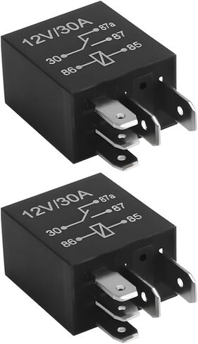 2PCS 5Pin 12V 30A Heavy Duty Vehicle Standard Starter Relay for Motor, Multi-Purpose Automotive Fuel Pump Relay Replacement Accessories, Universal for SUVs, Trucks, RVs in Kuwait