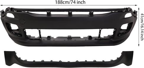 CAREONLINE CH1015122 Front, Upper and Lower Bumper Cover Compatible with 2015-2018 Jee-p Renegade, OE: CH1014122, 98.43x23.62x20.47inches, Black in Saudi Arabia