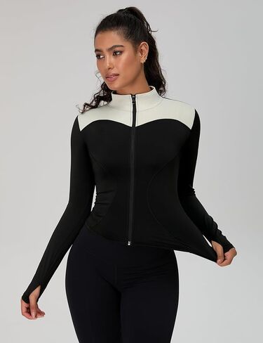 BMJL Womens Long Sleeve Workout Tops Zip Up Golf Shirts UV Sun Protection Fitness Clothing in Saudi Arabia