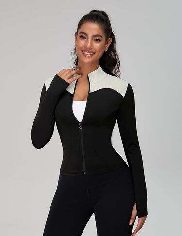 BMJL Womens Long Sleeve Workout Tops Zip Up Golf Shirts UV Sun Protection Fitness Clothing in Saudi Arabia