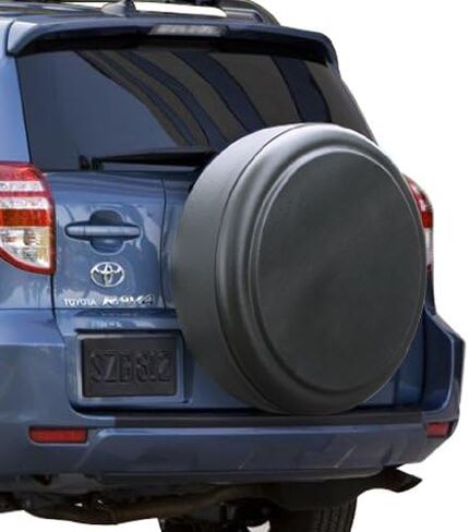 غطاء الإطارات الصلبة 28 بوصة - (عصابة من البلاستيك الصلب وفرقة الفينيل) لتويوتا RAV4 (1995-2012) - سوداء محكم in Kuwait