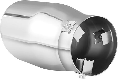 TriTrust Exhaust Tip, 2-2.75 inch inlet adjustable, Fit 2''/2.25''/2.5''/2.75'' Outer diameter Tailpipe, 4''Outlet 7.5''Long Muffler Tip, Chrome Stainless Steel Tail Tip in Kuwait