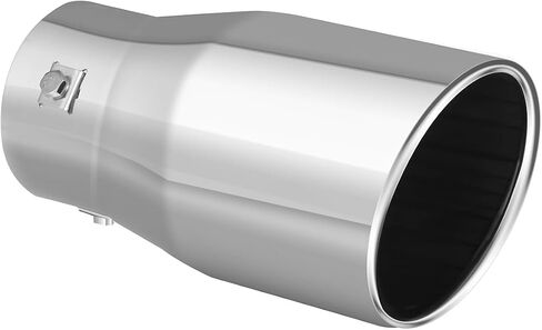 TriTrust Exhaust Tip, 2-2.75 inch inlet adjustable, Fit 2''/2.25''/2.5''/2.75'' Outer diameter Tailpipe, 4''Outlet 7.5''Long Muffler Tip, Chrome Stainless Steel Tail Tip in Kuwait