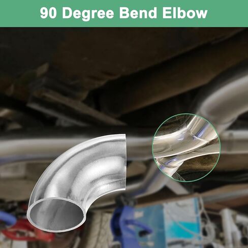 2-Pack OD 1 Inch 90 Degree Mandrel Bend Elbow, Thicken 1.5 mm 304 Stainless Steel Exhaust Elbow Pipe for Car Modified Exhaust System, Stair Handrail Bend, Height 41 mm in Saudi Arabia