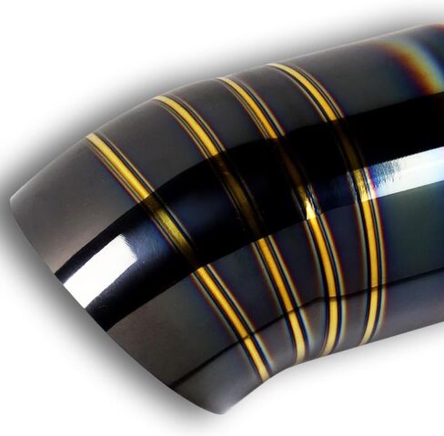 Universal, 2.5 Inch Inlet Exhaust Tip, 3.0" Outlet 7" Long Stainless Steel Turn Down Tailpipe Tip, Turndown Exhaust Tip for 1.5"/1.75"/2"/2.25" Outside Diameter Tailpipe, Bolt-On (Titanium Gold Black) in Saudi Arabia