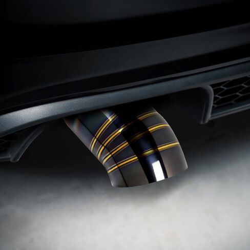 Universal, 2.5 Inch Inlet Exhaust Tip, 3.0" Outlet 7" Long Stainless Steel Turn Down Tailpipe Tip, Turndown Exhaust Tip for 1.5"/1.75"/2"/2.25" Outside Diameter Tailpipe, Bolt-On (Titanium Gold Black) in Saudi Arabia