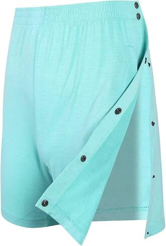 Landofgenie Mens Tear Away Shorts Post Surgery Recovery Pants Adaptive Clothing Both Sides Snap with Pockets for Leg Injures in Saudi Arabia