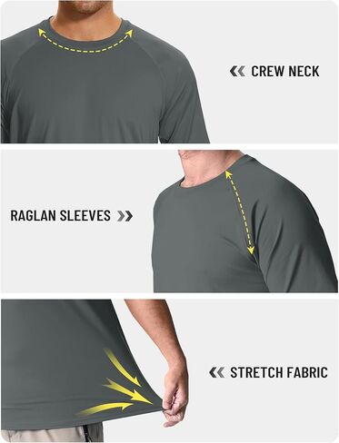 TACVASEN Men's Rashguard Shirts Short Sleeve UPF 50+ Sun Protection SPF T-Shirt Quick Dry Fishing Swim Athletic Tops in Saudi Arabia