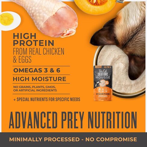 Tiki Cat Solutions Mousse Multipack Wet Cat Food, Digestion, Chicken & Egg, 2.4 oz. Pouch (12 Count) in Saudi Arabia