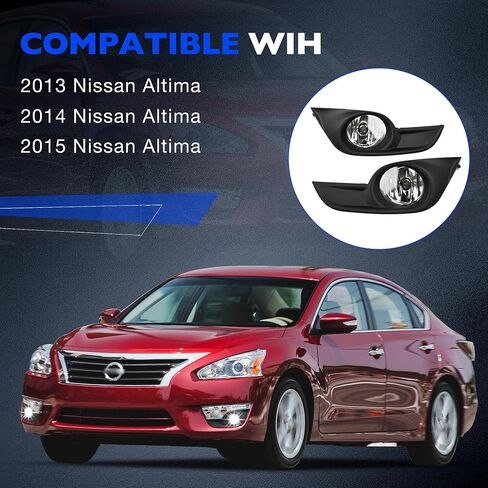 Fog Lights - Front Fog Lamps Assembly Compatible with Nissan Altima 2016 2017 2018 - Fog Light Replacement Kit Replacement for NI1038139, NI1039139, 622579HS0A, and 622569HS0A in Kuwait