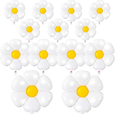 البالونات Daisy- 14pcs البالونات زهرة زهرة من زهرة واحدة أو اثنين من زخارف الحفلات الرائعة الفتيات ديزي تحت عنوان حفلة عيد ميلاد استحمام الطفل زواج بالون أبيض in Kuwait