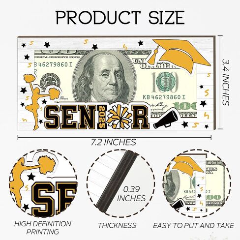 Graduation Money Holder 1 Set Graduation Gift Wooden Graduation Card Box Cash Holder Class of 2025 Senior Money Gift for Son Daughter Friend Graduation Party Decorations-A05 in Kuwait