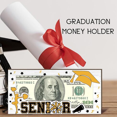 Graduation Money Holder 1 Set Graduation Gift Wooden Graduation Card Box Cash Holder Class of 2025 Senior Money Gift for Son Daughter Friend Graduation Party Decorations-A05 in Kuwait