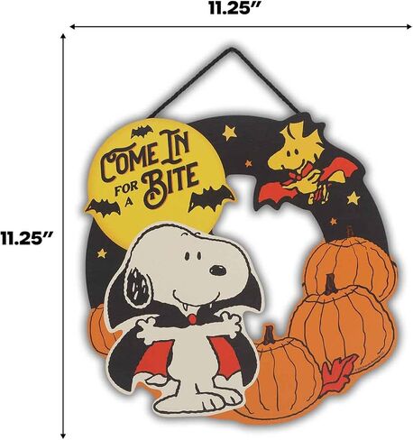 الفول السوداني Snoopy يأتي لدغة معلقة ديكور الجدار الخشبي - متعة مصاص دماء علامة سنوبي لزينة الهالوين in Kuwait