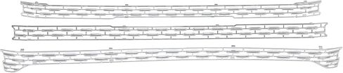 KUAFU Front Grille Inserts Compatible with 2020-2023 GMC Sierra 2500 3500 HD AT4 SLT Mesh Grill Cover Trim Silvery - 3Pcs in Saudi Arabia