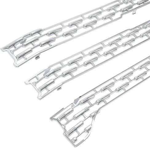 KUAFU Front Grille Inserts Compatible with 2020-2023 GMC Sierra 2500 3500 HD AT4 SLT Mesh Grill Cover Trim Silvery - 3Pcs in Saudi Arabia