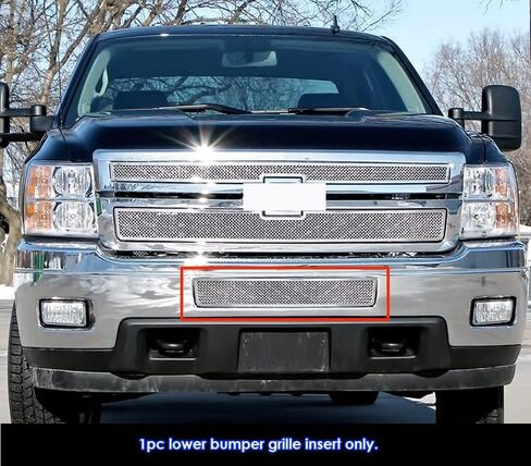 APS متوافق مع Chevy Silverado 2500HD 3500HD 2011-2014 Lower Pumper Stains Stains Steel Mesh Grille Grille Insert C76832H in Kuwait