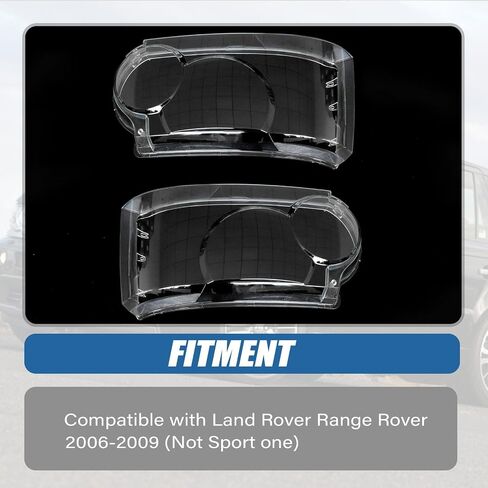 FZJDSD Left and Right Headlight Lens Cover Lampshade Compatible with Land Rover Range Rover 2006 2007 2008 2009 (Not Sport one) (Passenger and Driver Side) in Saudi Arabia
