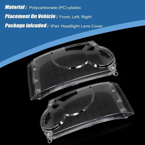FZJDSD Left and Right Headlight Lens Cover Lampshade Compatible with Land Rover Range Rover 2006 2007 2008 2009 (Not Sport one) (Passenger and Driver Side) in Saudi Arabia