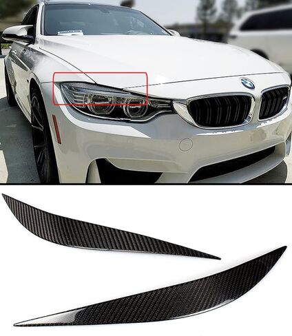 Cuztom Tuning Pair of Carbon Fiber Headlight Eye lid Cover Eyebrows Compatible for 2012-2019 BMW F32 F33 F36 & F80 F82 F83 M3 M4 in Saudi Arabia